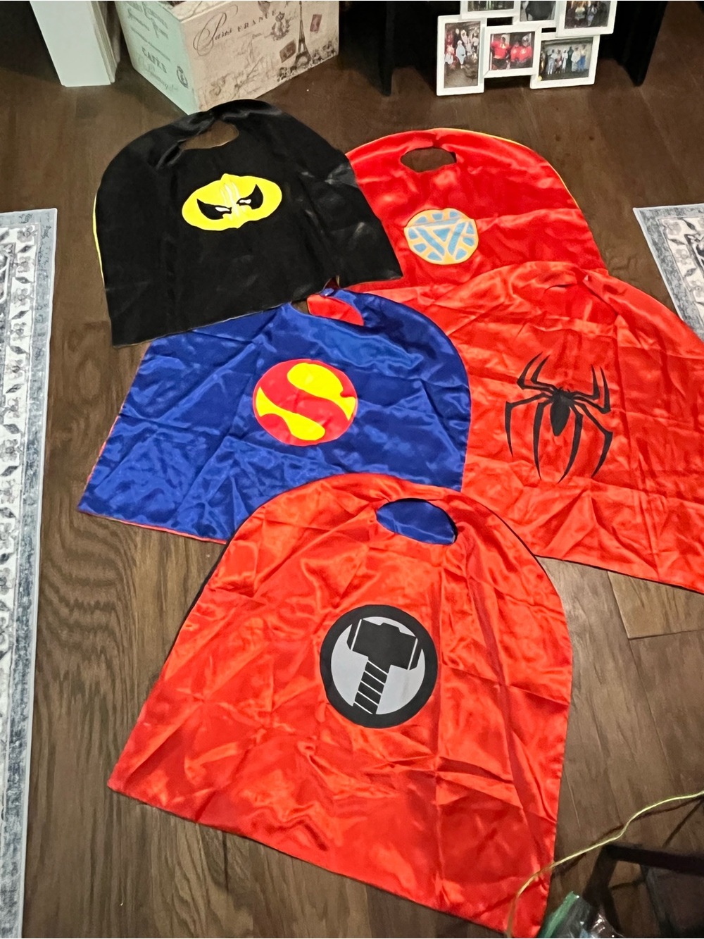 Kids Superhero Cape Set - Red, Blue & Black Halloween Dress up